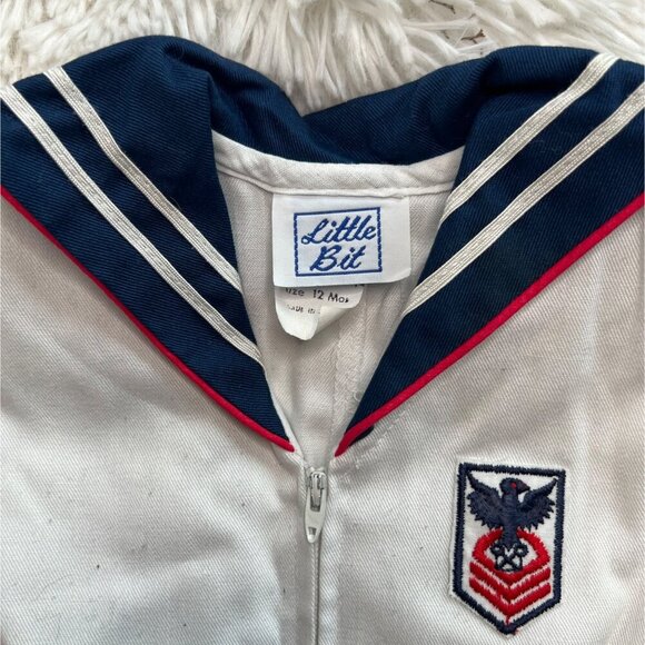 Vintage Little Bit Sailor Baby Romper & Snap Closure‎ 12 Mos - Picture 3 of 7